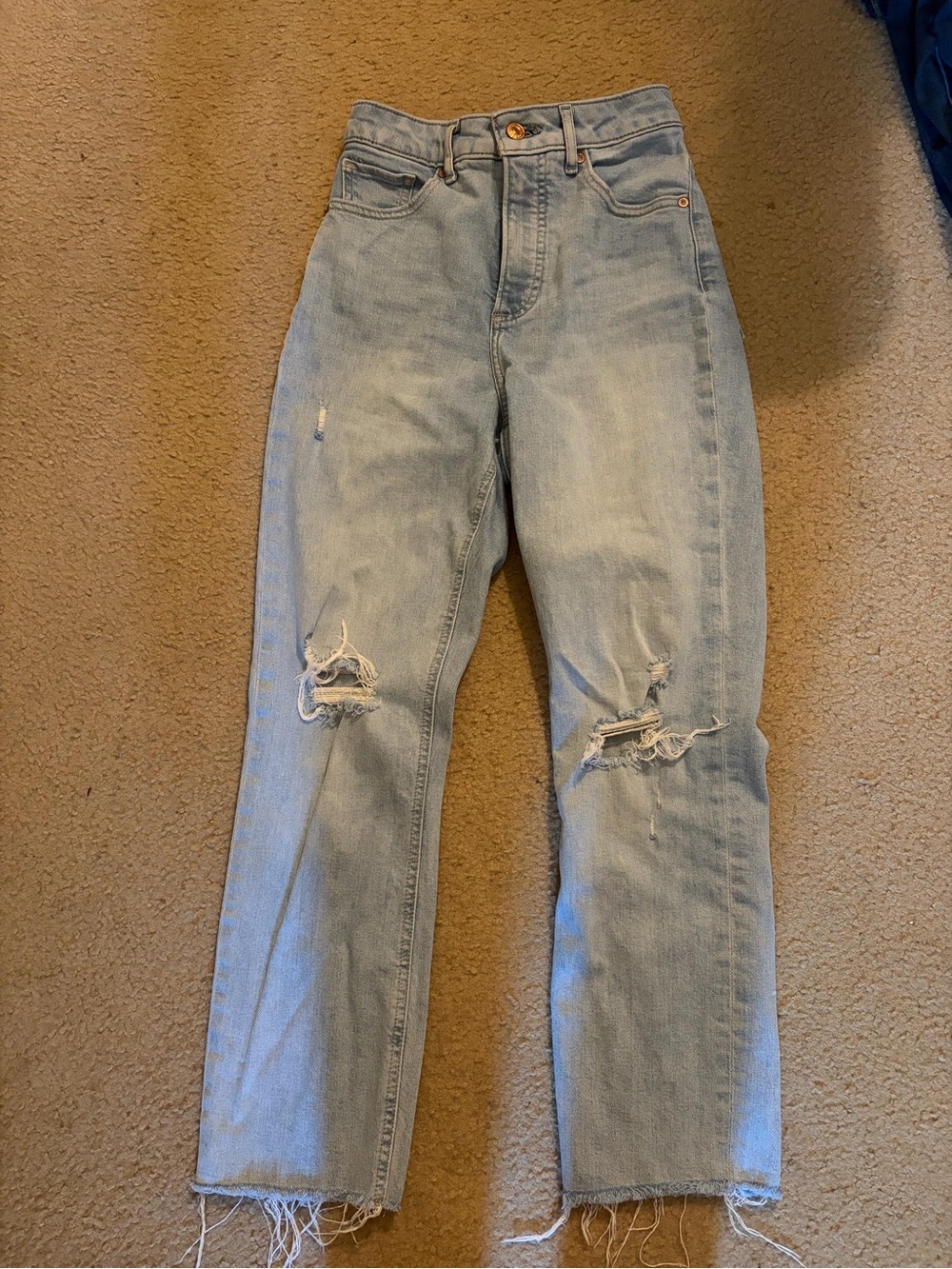 Express Light Blue High-Rise Distressed Women’s Jeans